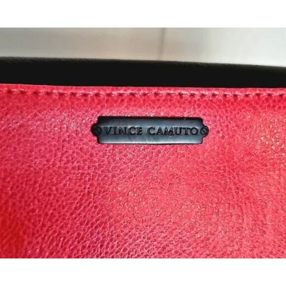 Vince Camuto Geri Leather Art Deco Purse Pink & Black Colorblock Crossbody Bag - Picture 8 of 9